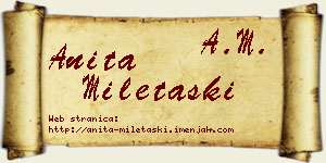 Anita Miletaški vizit kartica